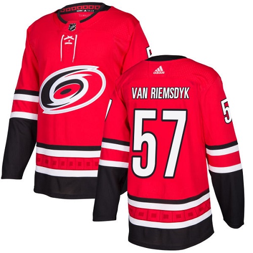 Adidas Carolina Hurricanes 57 Trevor Van Riemsdyk Red Home Authentic Stitched Youth NHL Jersey